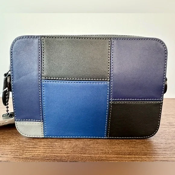 New Coach Charter Crossbody Bag 19 with Patchwork in Black Multi